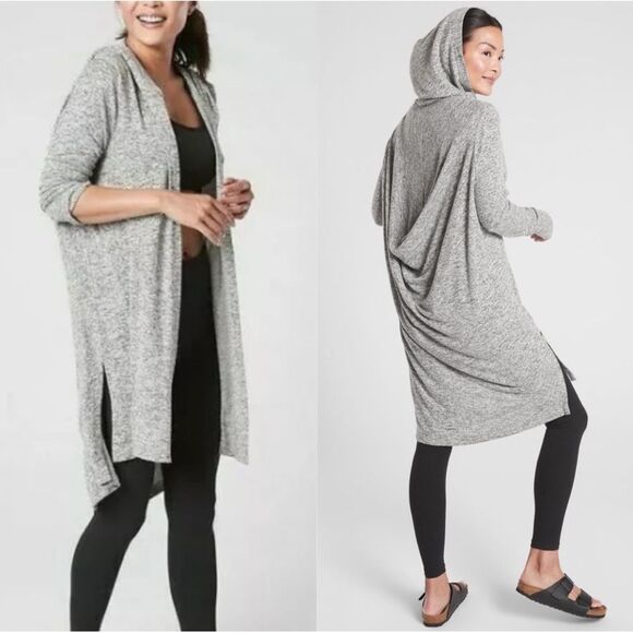 Athleta Harmony Wrap 2.0 Cardigan Jacket Light Heather Grey Size XS #982379 - Picture 1 of 16